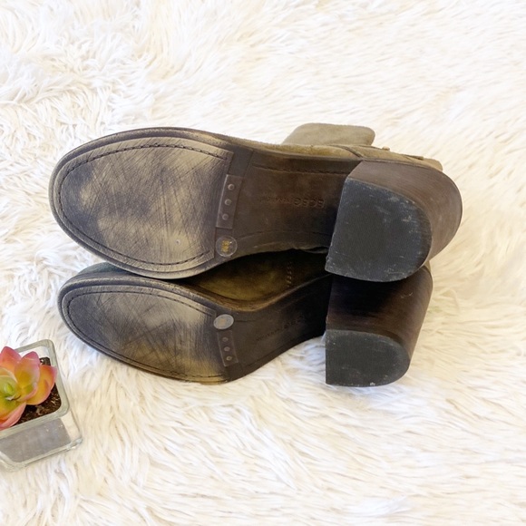 BCBG Generation Forest Green Suede Buckle heel ankle booties women size 6 - Picture 7 of 7